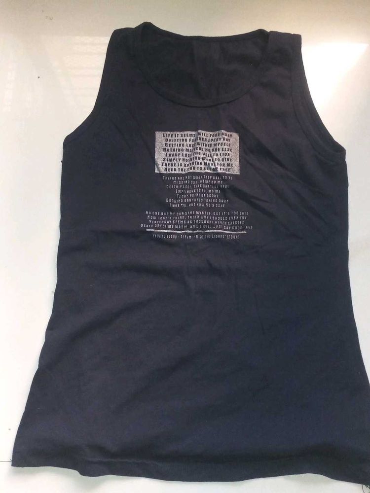Women's Black Graphic Tank Top