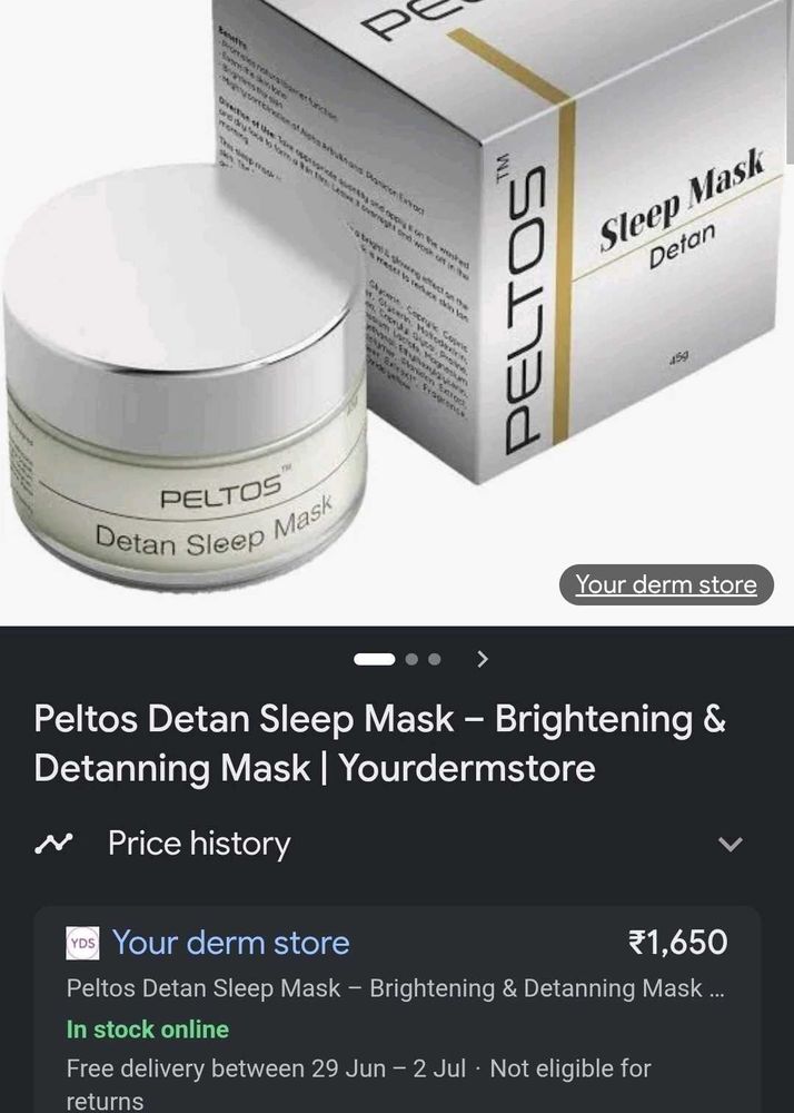 Peltos Detan Sleep Mask