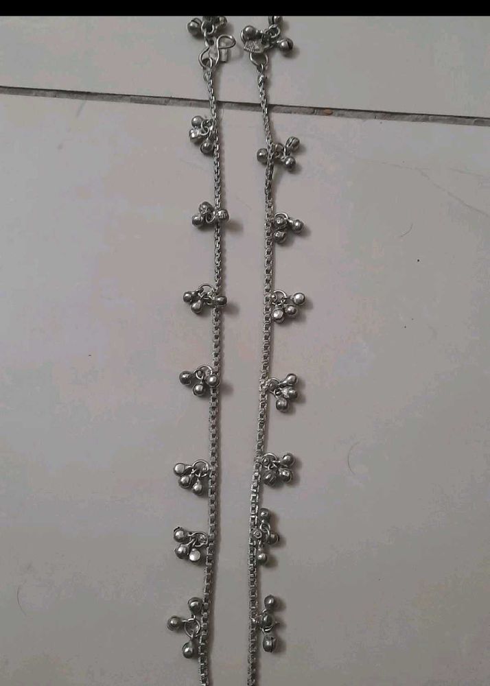 Silver Anklets with Bells