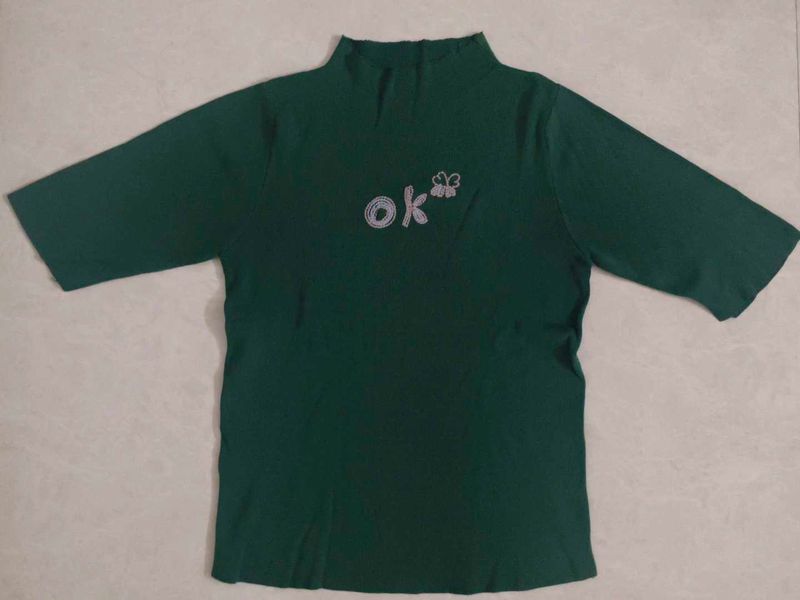 Green Neck T-Shirt
