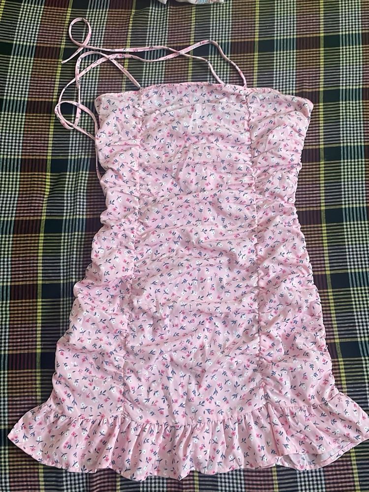 Pink Floral Mini Dress