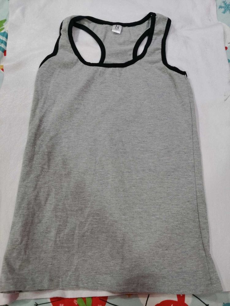 Grey Racerback Tank Top