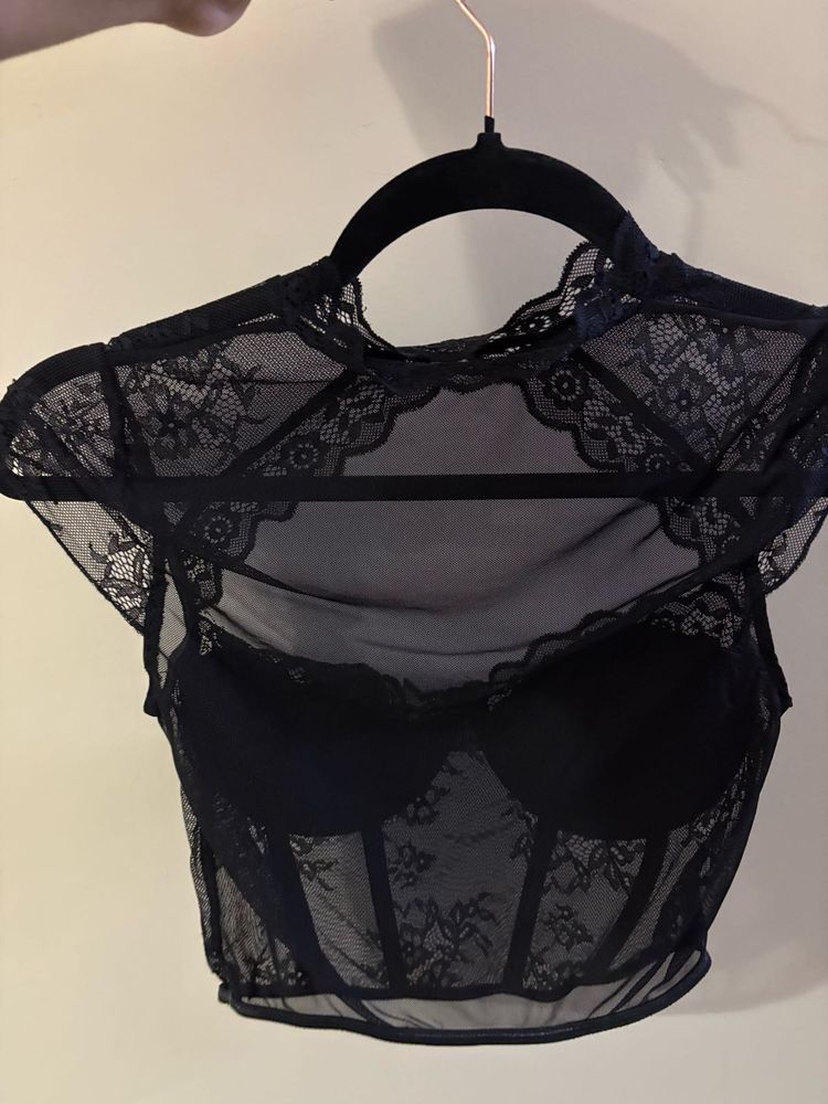 Black Lace Corset Top