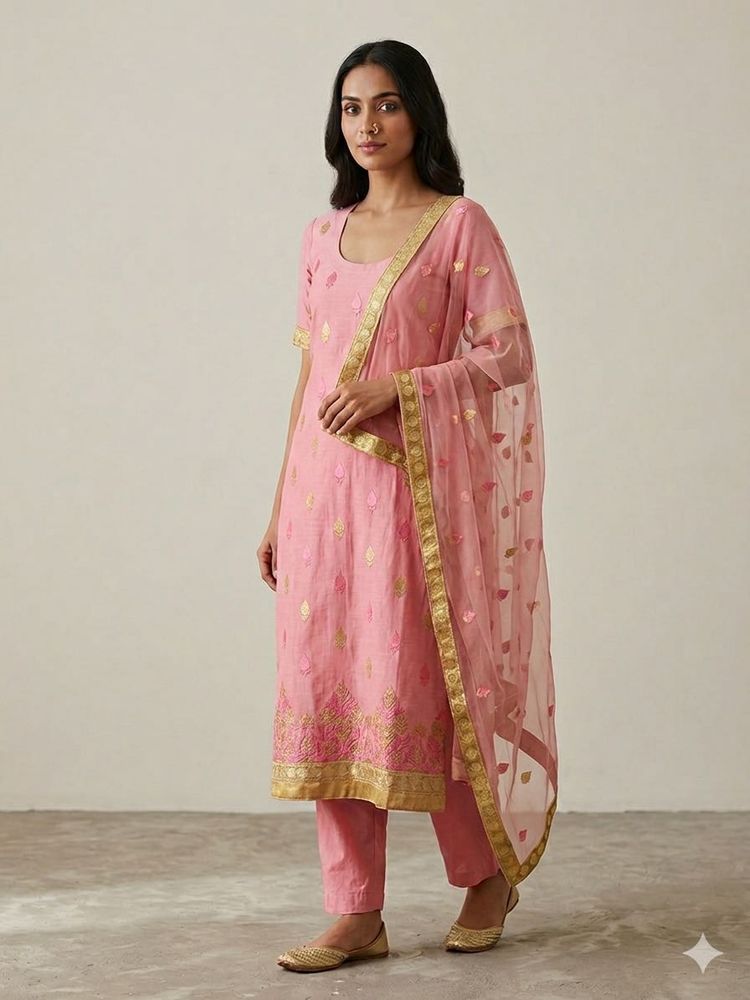 Elegant Pink Kurta Set with Dupatta