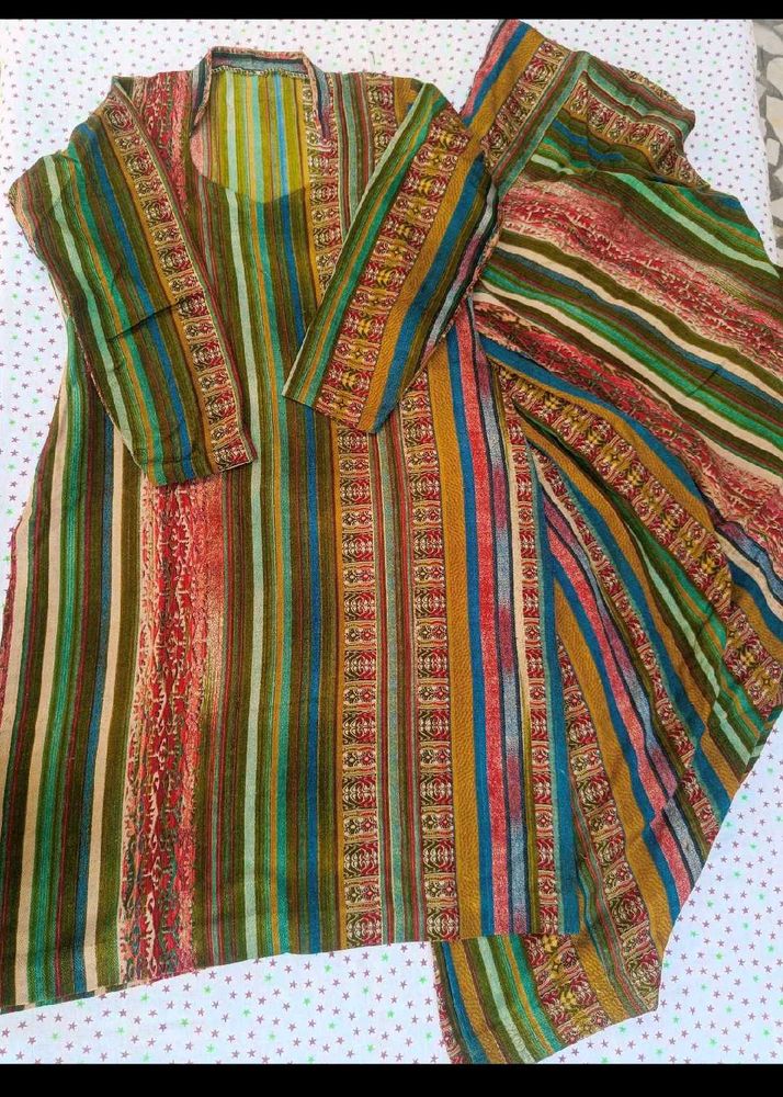 Bohemian Striped Kurta Set