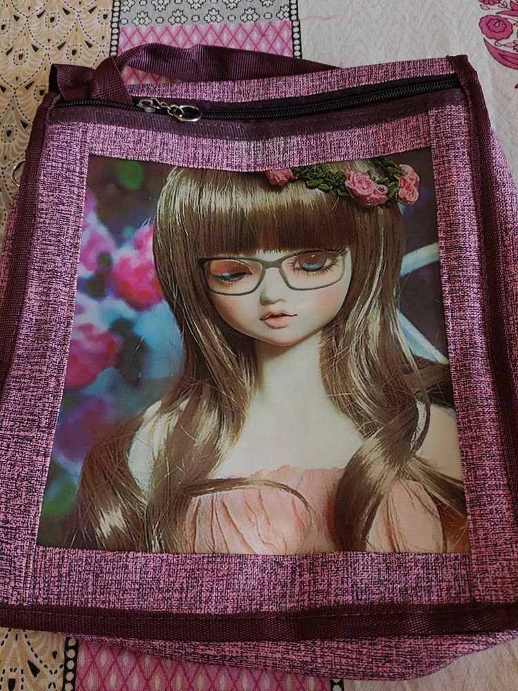 Cute Doll Print Tote Bag
