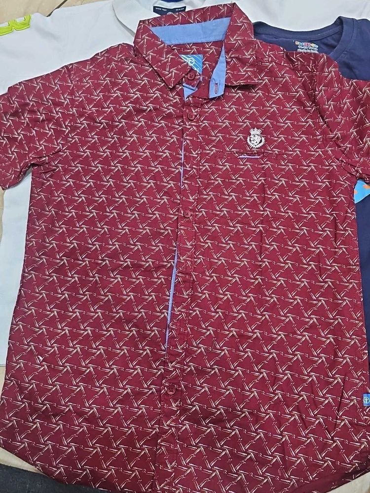 boys Stylish Printed Short Sleeve Shirt