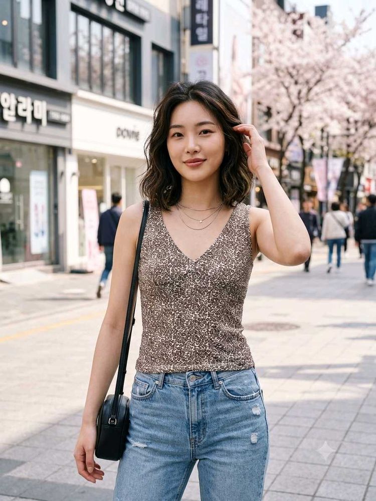 Stylish V-Neck Leopard Print Tank Top