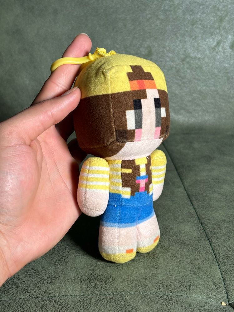 Pixelated Minecraft Plush Toy Keychain
