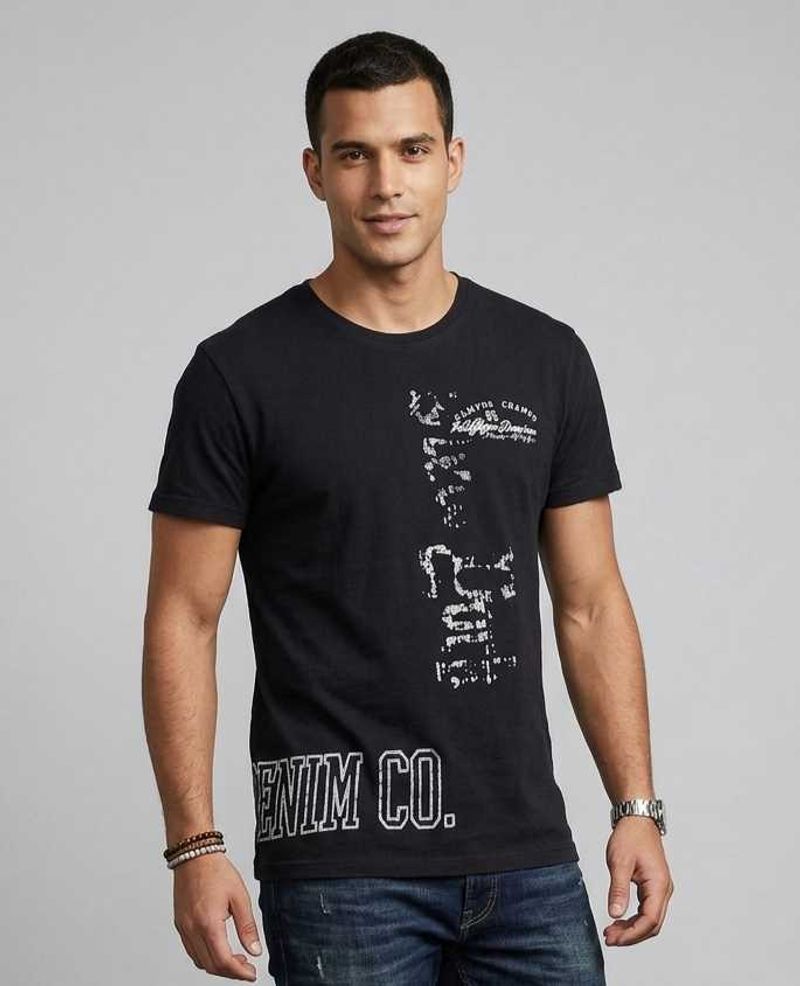 Men's Black Graphic T-Shirt