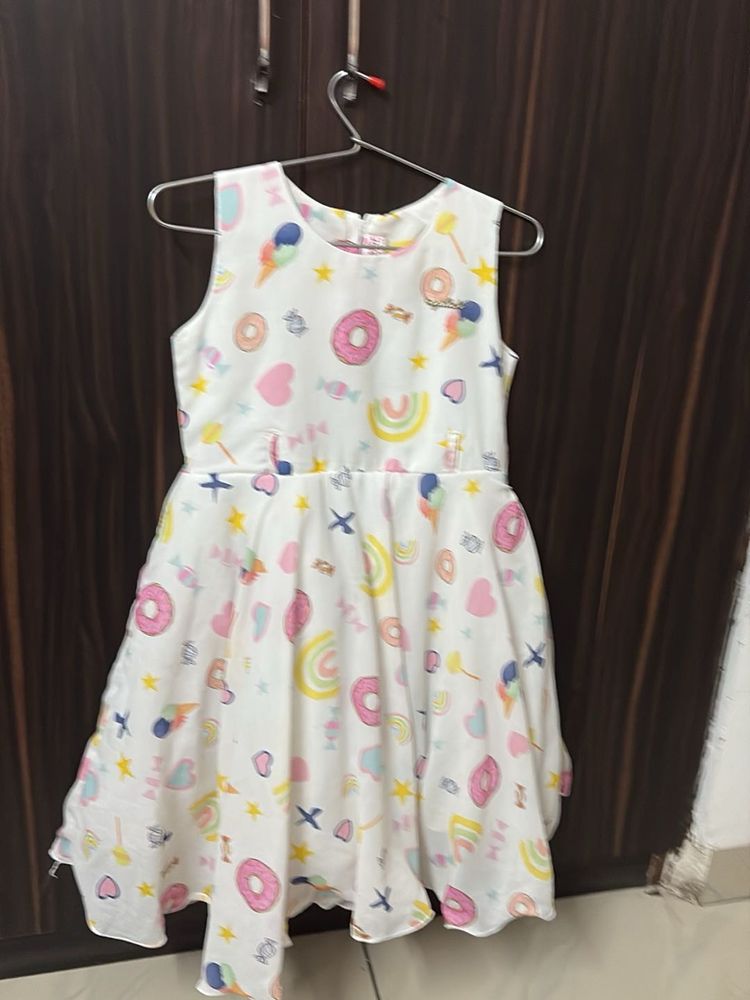 Cute Kids Dress with Donut Print