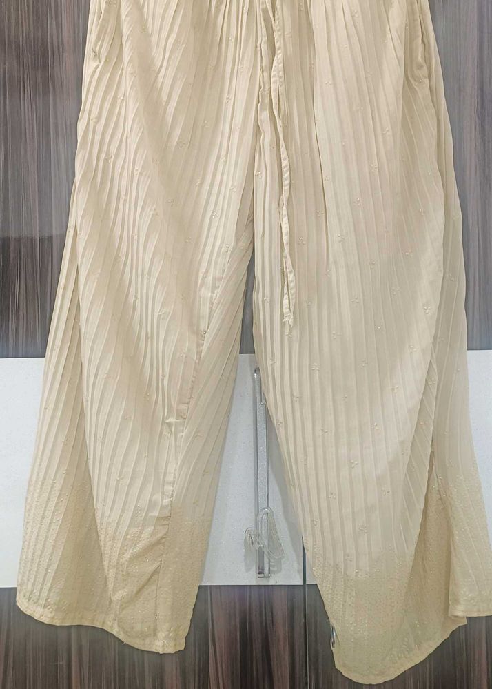 Cream Palazzo Pants