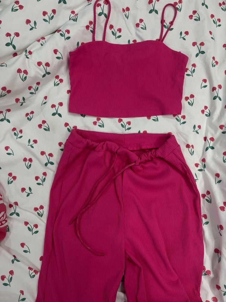 Hot Pink Ribbed Set