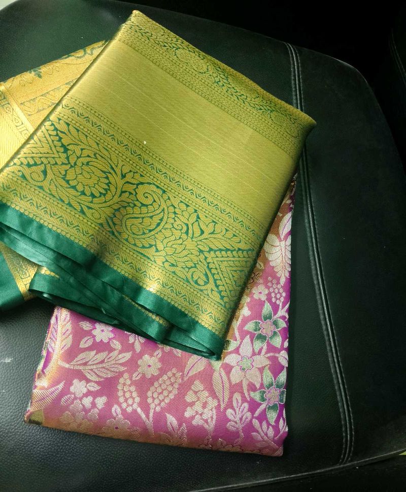 stunning 3D shine rich look lite weight Silk Saree