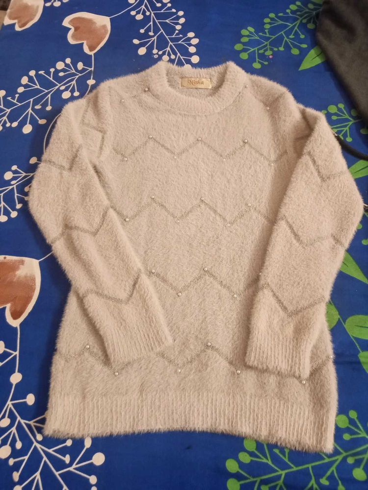 Cozy Embellished Knit Sweater