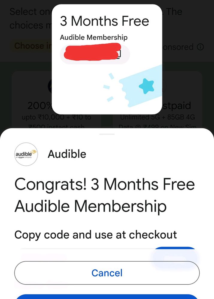 Audible Membership Coupon
