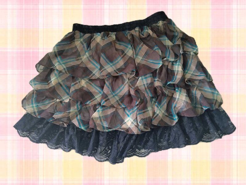 Ruffled Plaid Mini Skirt