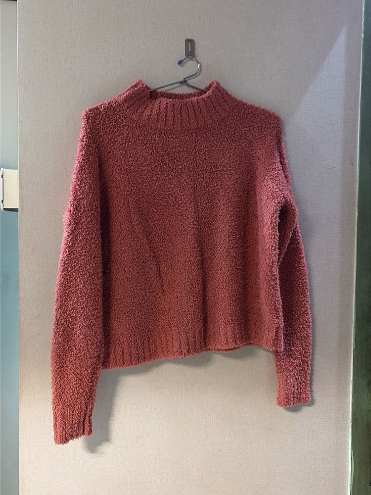 Cozy Mock Neck Teddy Sweater
