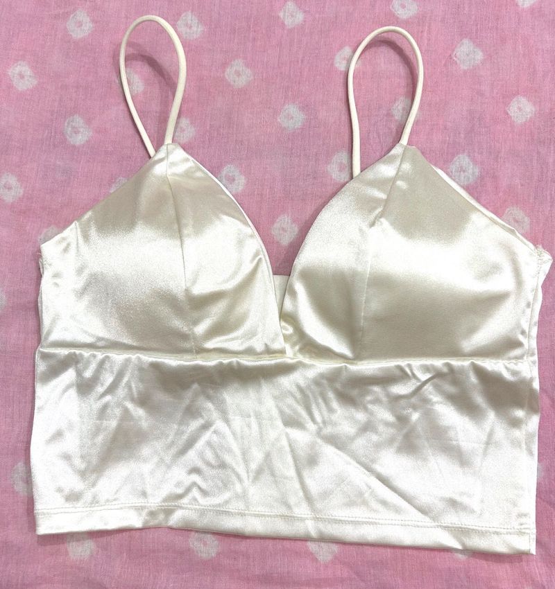 White Satin Cami Top