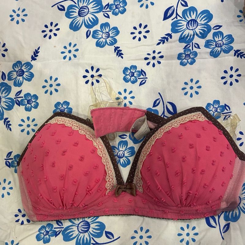 Cute Pink Textured Bra