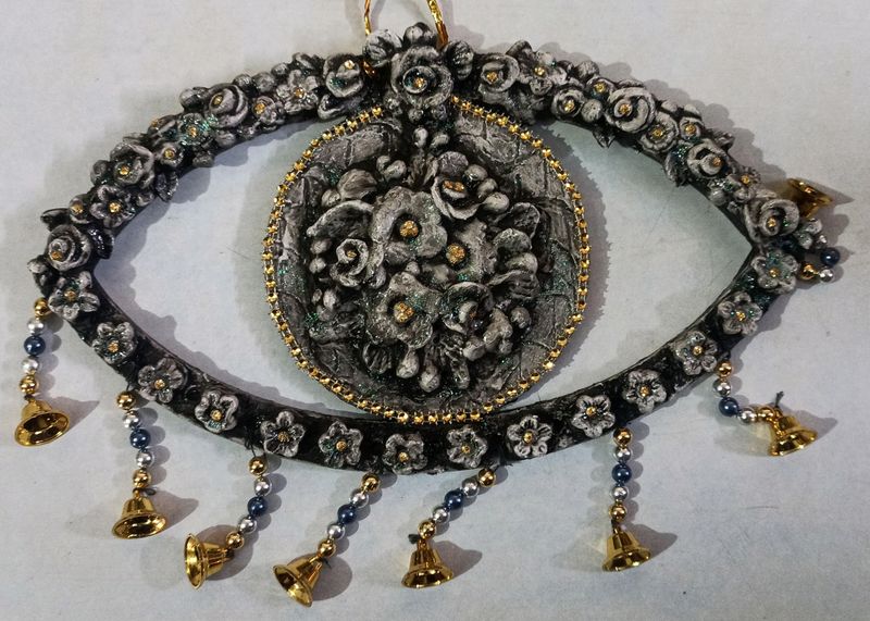 Wooden Wall Hanging With Clay Art