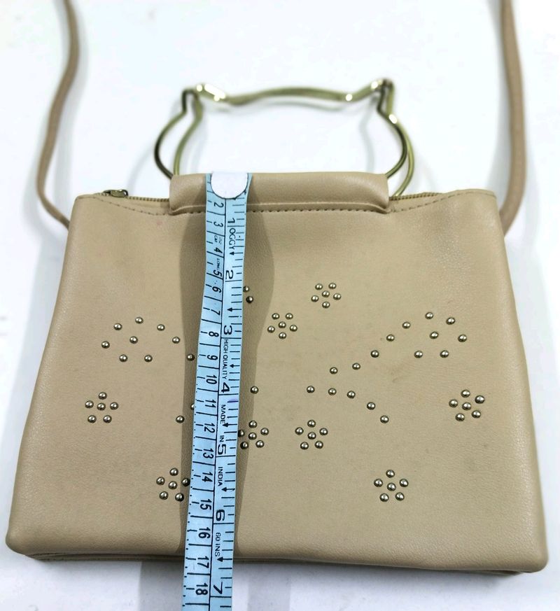 Sling bag 2 in one with golden metal stone/Stylish