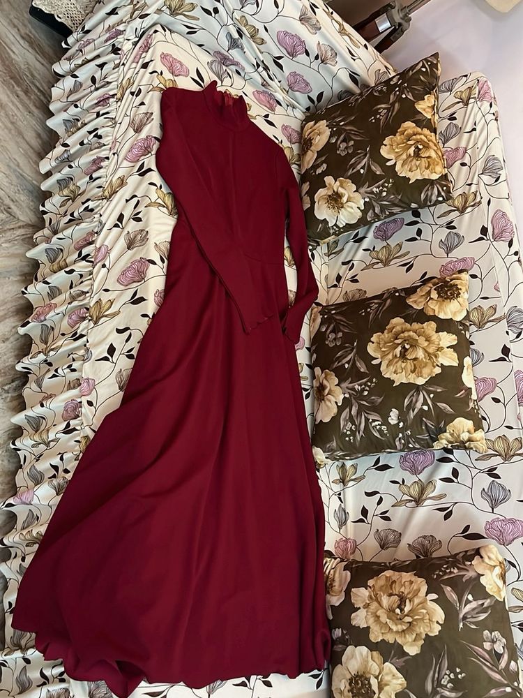 Elegant Maroon Maxi Dress