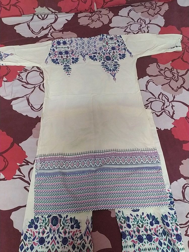 Kurta Set 3/4th Sleeves Cotton Fabric