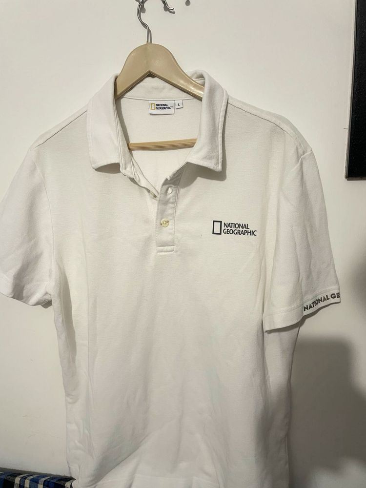 National Geographic White Polo Shirt