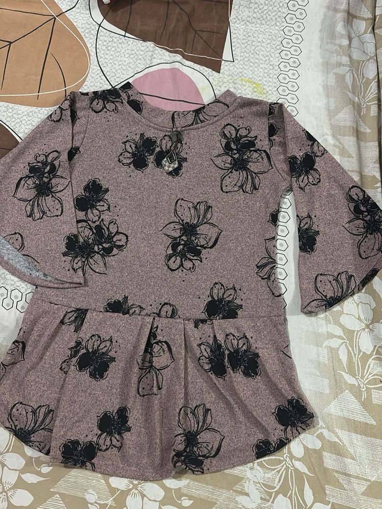 Floral Print Classic Top cum Kurti