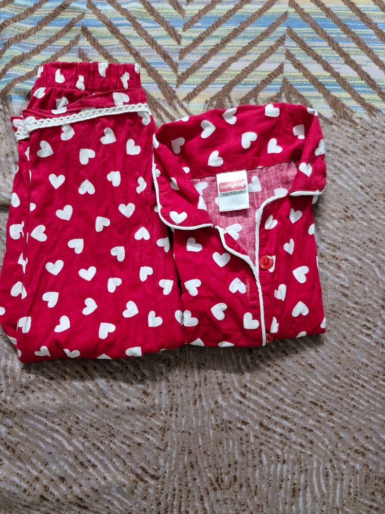 Baby Hug Night Suit For Girl Child