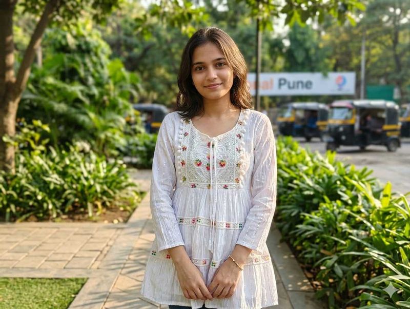 White Embroidered short kurti
