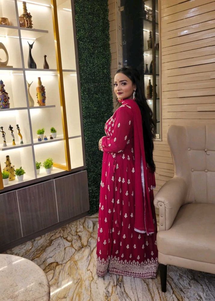 Elegant Rani pink heavy Embroidered suit