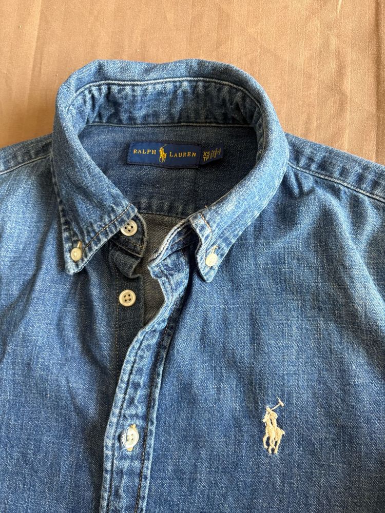 SALE !!!! Ralph Lauren White Pony Denim Shirt