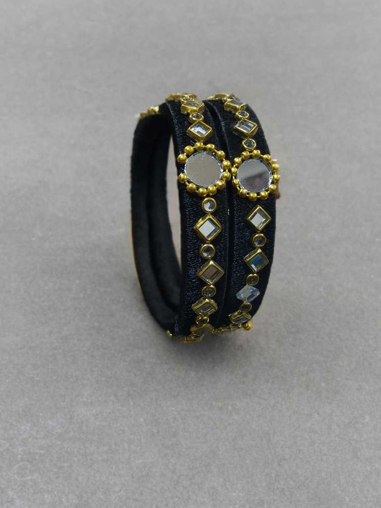Elegant Black &amp; Gold Bangles