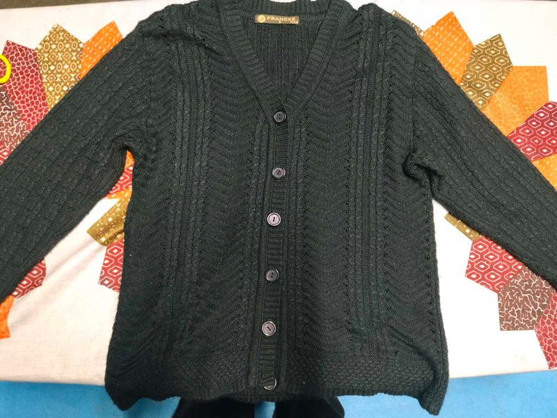 Classic Black Cable Knit Cardigan