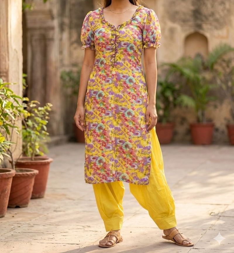 Vibrant Floral Kurta Set