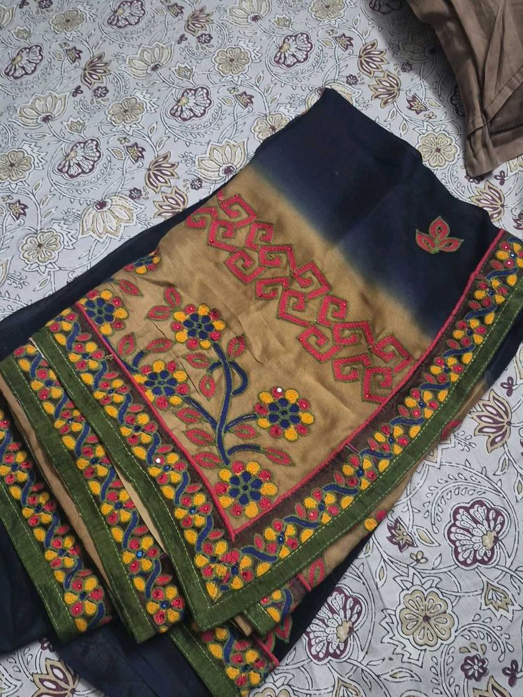 Embroidered Border Saree