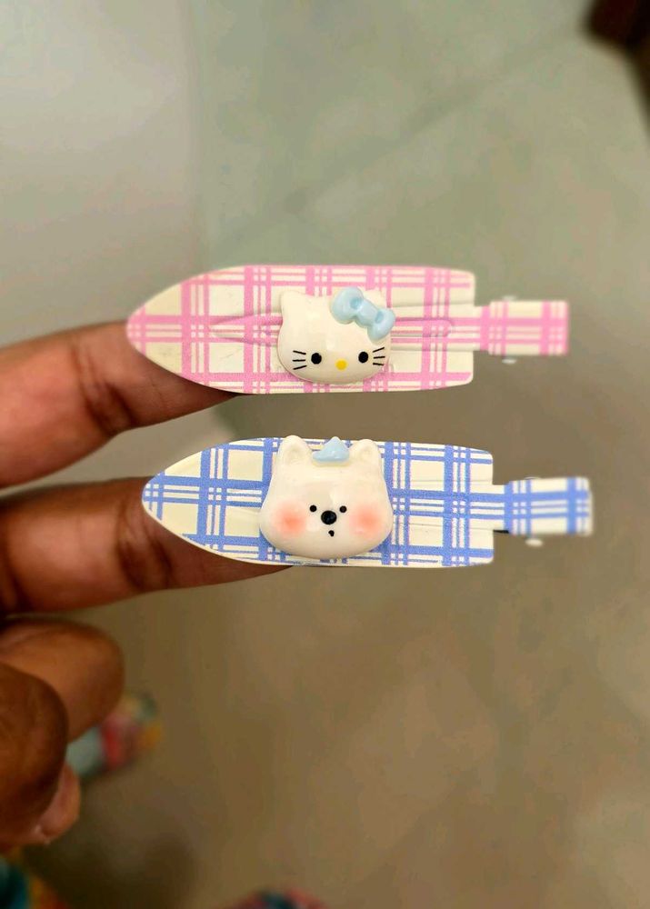 Cute Hair Clips - Hello Kitty &amp; Bear