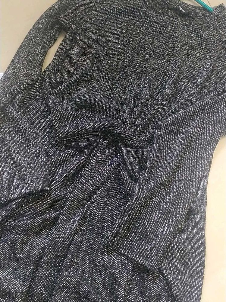 Sparkly Twist Front bodycon Mini Dress