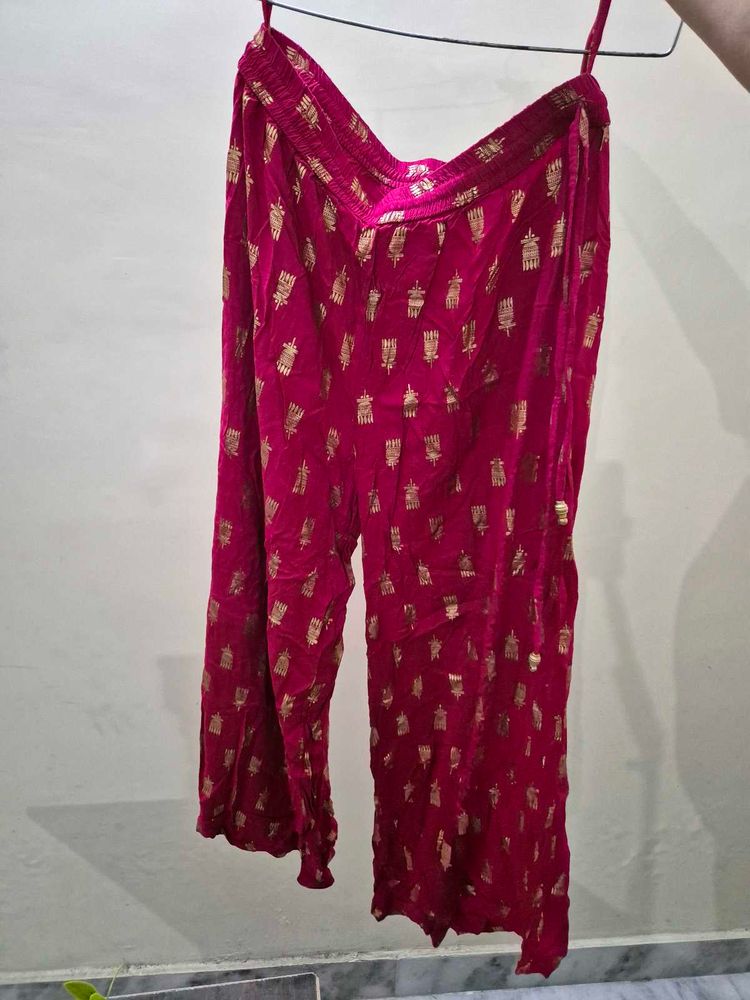 Ethnic Pink Palazzo Pants