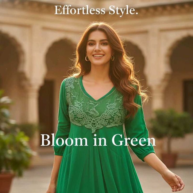 Green Embroidered Top