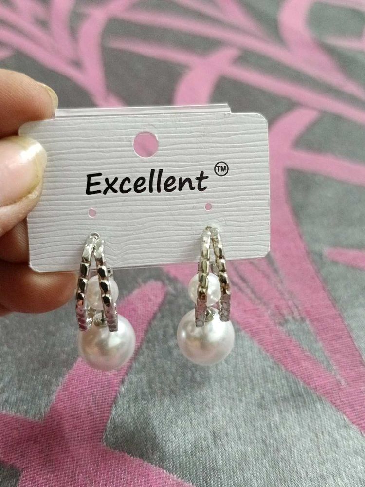 Elegant Pearl Hoop Earrings