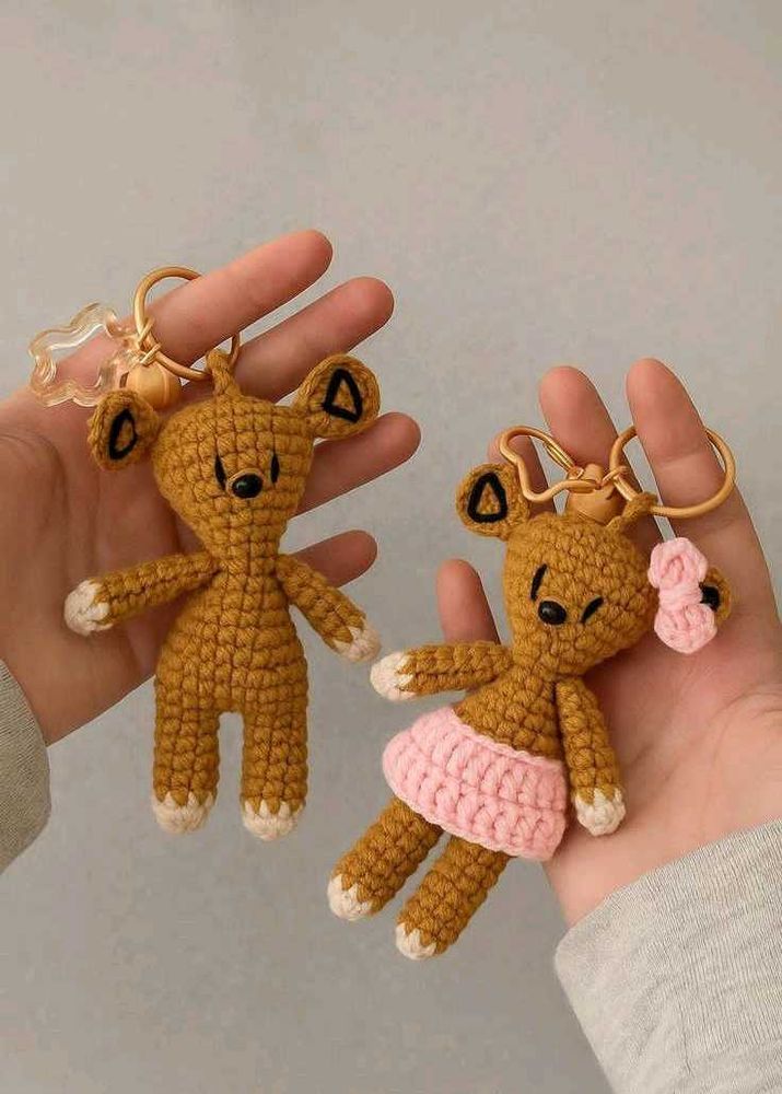 Crochet Bear Keychain Set