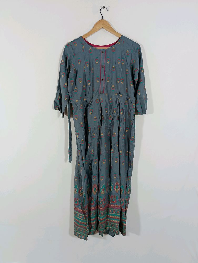 Grey Printed Maternity Kurta (Women)