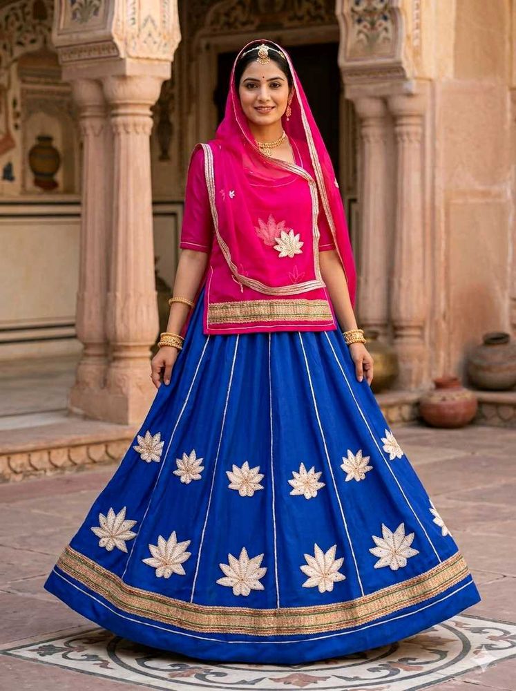 #राजपूती पोशाक (हाफ प्योर )in Royal Blue कलर
