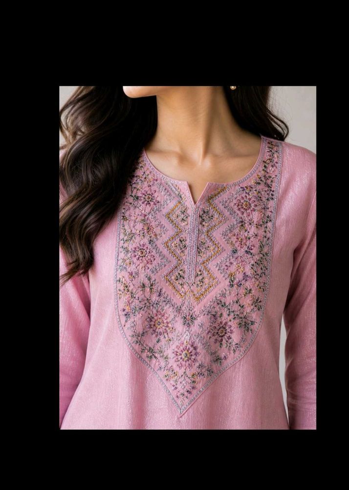 Pink Embroidered Festive Kurta Set