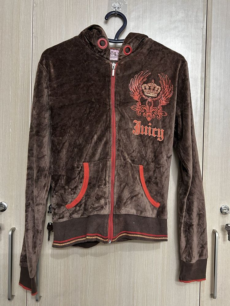 Juicy Couture Velour Zip-Up Hoodie