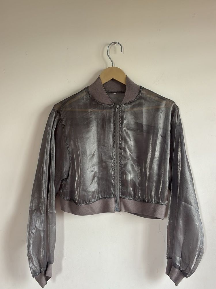 Sheer Bomber Jacket