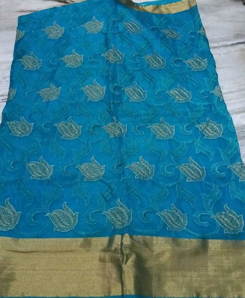 Beautiful Blue Embroidered Saree